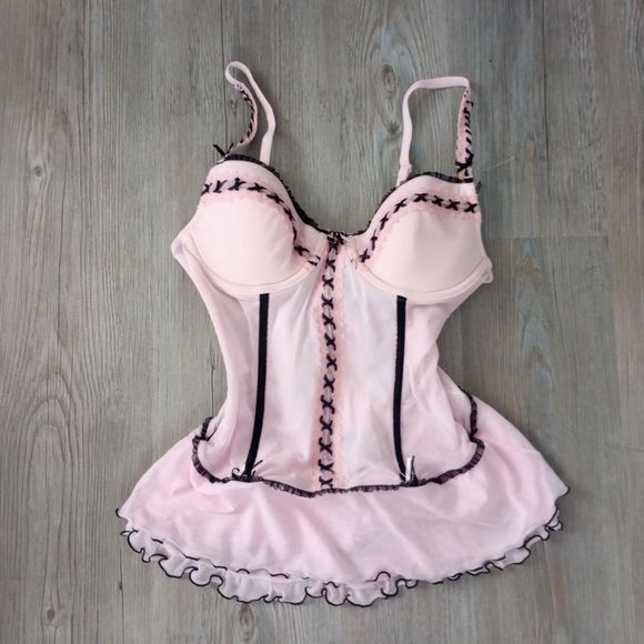 Rampage Tops - Vintage Rampage Pink Coquette Grunge Corset